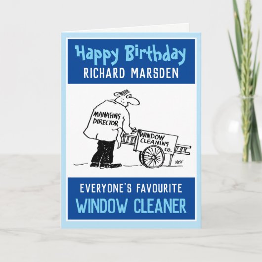 Happy Birthday Window Cleaner Kaart (Voorkant)