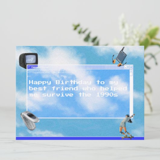 Happy Birthday Windows95-computerthema Kaart (Staand voorkant)