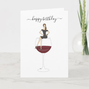 Happy Birthday - Wine Glass Kaart
