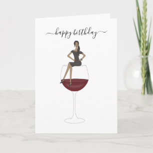 Happy Birthday - Wine Glass Kaart