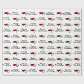 Happy Birthday Wine Toast White Cadeaupapier (Vlak)