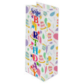 Happy Birthday Wine Wijn Cadeautas (Voorkant Gekanteld)