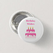 Happy Birthday Wish Badge Ronde Button 3,2 Cm (Voorkant /achterkant)