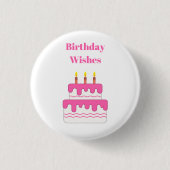 Happy Birthday Wish Badge Ronde Button 3,2 Cm (Voorkant)