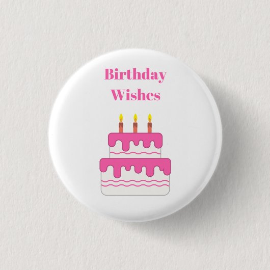 Happy Birthday Wish Badge Ronde Button 3,2 Cm (Voorkant)