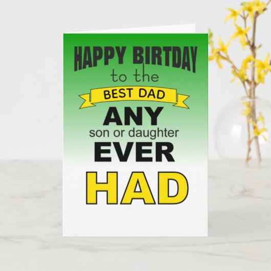 Happy birthday wish to dad kaart (Gele Bloem)