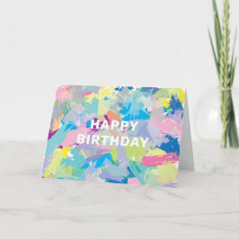 Happy Birthday Wishes Abstract Art Kaart