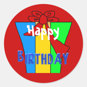 Happy Birthday Wishes Cadeau Ronde Sticker