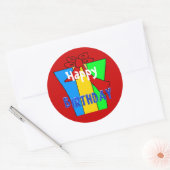 Happy Birthday Wishes Cadeau Ronde Sticker (Envelop)