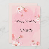 Happy Birthday Wishes Card Feestdagenkaart (Voorkant / Achterkant)