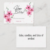 Happy Birthday Wishes platte kaart ontwerp Notitiekaartje (Voorkant / Achterkant)