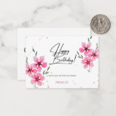 Happy Birthday Wishes platte kaart ontwerp Notitiekaartje (Voorkant / Achterkant in situ)