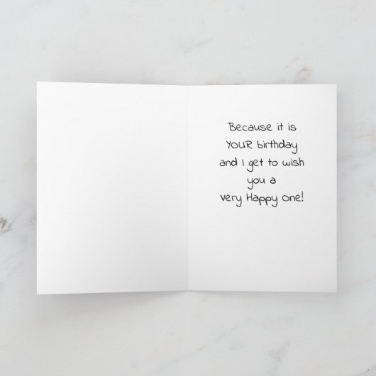 "HAPPY BIRTHDAY" WIST VAN DE "BEACH" KAART (Binnen)