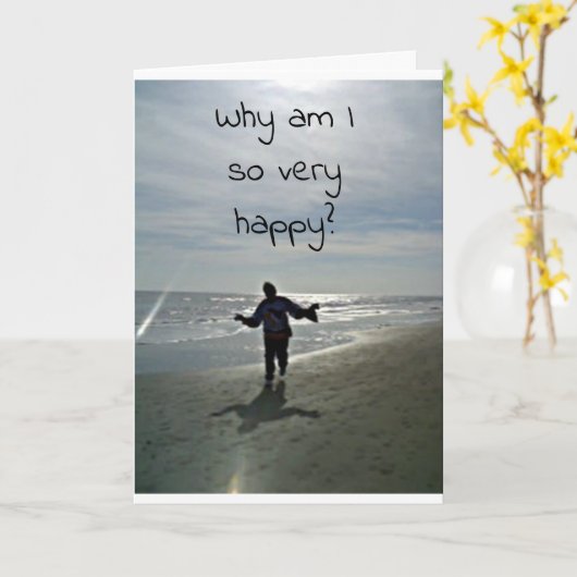 "HAPPY BIRTHDAY" WIST VAN DE "BEACH" KAART (Gele Bloem)