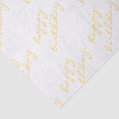 Happy Birthday Wit Goud Script Tissuepapier (Detail)