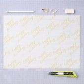 Happy Birthday Wit Goud Script Tissuepapier (Craft)