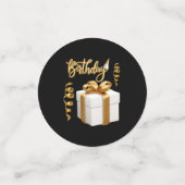 Happy Birthday Wit Gouden Tafel Confetti (Kleine voorkant)