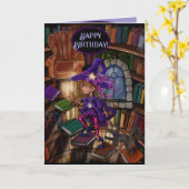 Happy Birthday Witch Girl, Let your Magic Shine! Kaart (Gele Bloem)