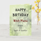 Happy Birthday Witch Mama design Kaart (Gele Bloem)