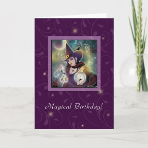 Happy Birthday - Witch Paars Magic Kaart