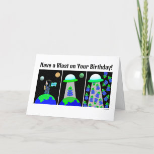 Happy Birthday with Aliens! kaart van Jo Afbeeldin