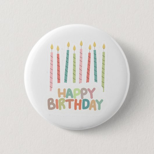 Happy Birthday with Candles Button (Voorkant)