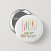Happy Birthday with Candles Button (Voorkant /achterkant)