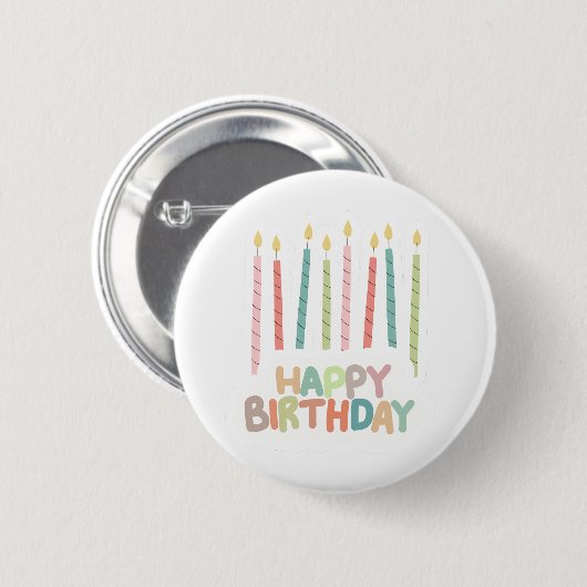 Happy Birthday with Candles Button (Voorkant /achterkant)