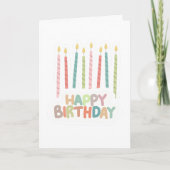 Happy Birthday with Candles Folded Greeting Card Kaart (Voorkant)