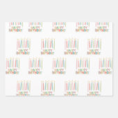 Happy Birthday With Candles Inpakpapier Vel (Voorkant 3)