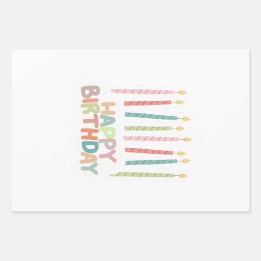 Happy Birthday With Candles  Inpakpapier Vel (Voorkant 2)