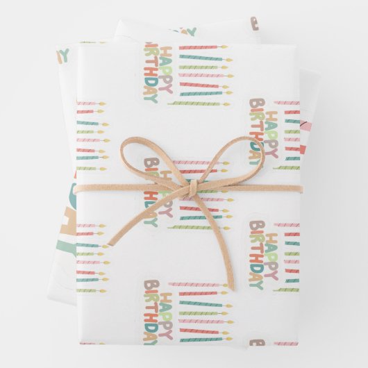 Happy Birthday With Candles Inpakpapier Vel (In situ)