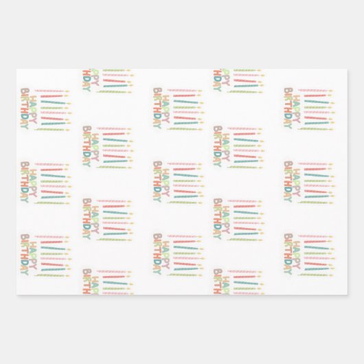 Happy Birthday With Candles Inpakpapier Vel (Voorkant)