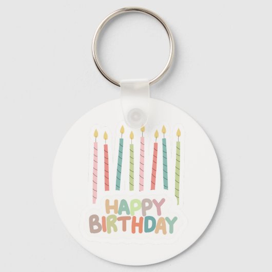 Happy Birthday with Candles Keychain (Voorkant)