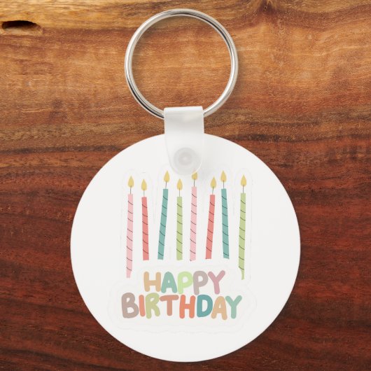 Happy Birthday with Candles Keychain (Achterkant)