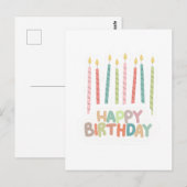 Happy Birthday with Candles on Briefkaart (Voorkant / Achterkant)