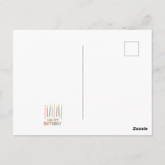 Happy Birthday with Candles on Briefkaart (Achterkant)