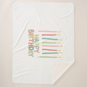 Happy Birthday with Candles Sherpa Blanket Deken (Voorkant)