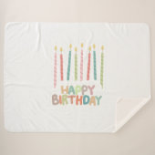 Happy Birthday with Candles Sherpa Blanket Sherpa Deken (Voorkant (horizontaal))