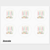 Happy Birthday With Candles Sticker Label (Vel)