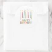 Happy Birthday With Candles Sticker Label (Tas)