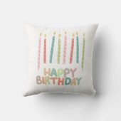 Happy Birthday with Candles Throw Pillow Kussen (Achterkant)