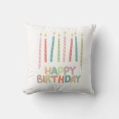 Happy Birthday with Candles Throw Pillow Kussen (Voorkant)