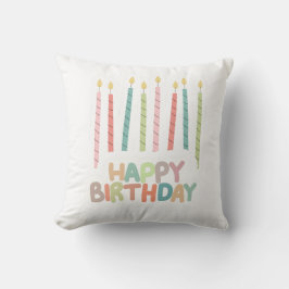 Happy Birthday with Candles Throw Pillow Kussen