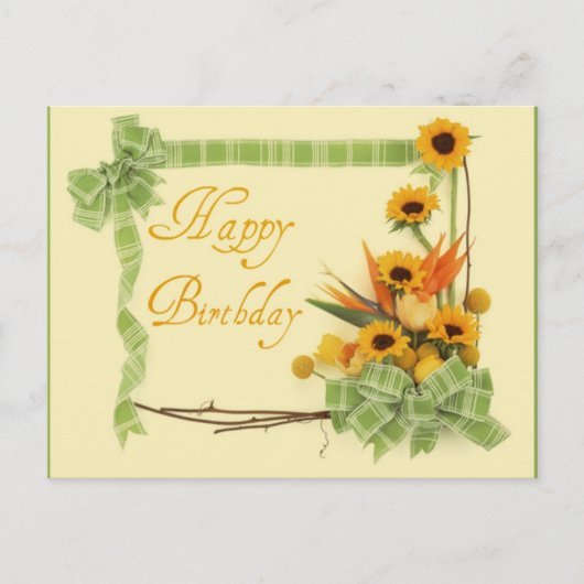 Happy Birthday with Ribbons Briefkaart (Voorkant)