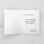 Happy Birthday, witte orchidee bloemen in groen ko Kaart (Binnen)