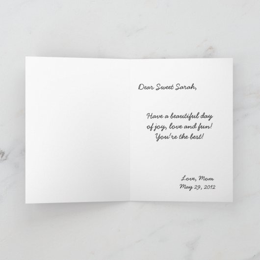 Happy Birthday, witte orchidee bloemen in groen ko Kaart (Binnen)