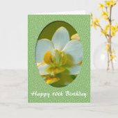 Happy Birthday, witte orchidee bloemen in groen ko Kaart (Gele Bloem)