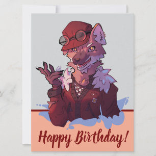 Happy Birthday wolf, anime Feestdagenkaart