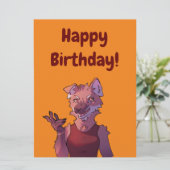 Happy Birthday wolf Kaart (Staand voorkant)